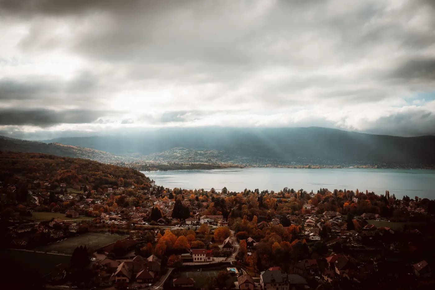 Tandem paragliding over Lake Annecy