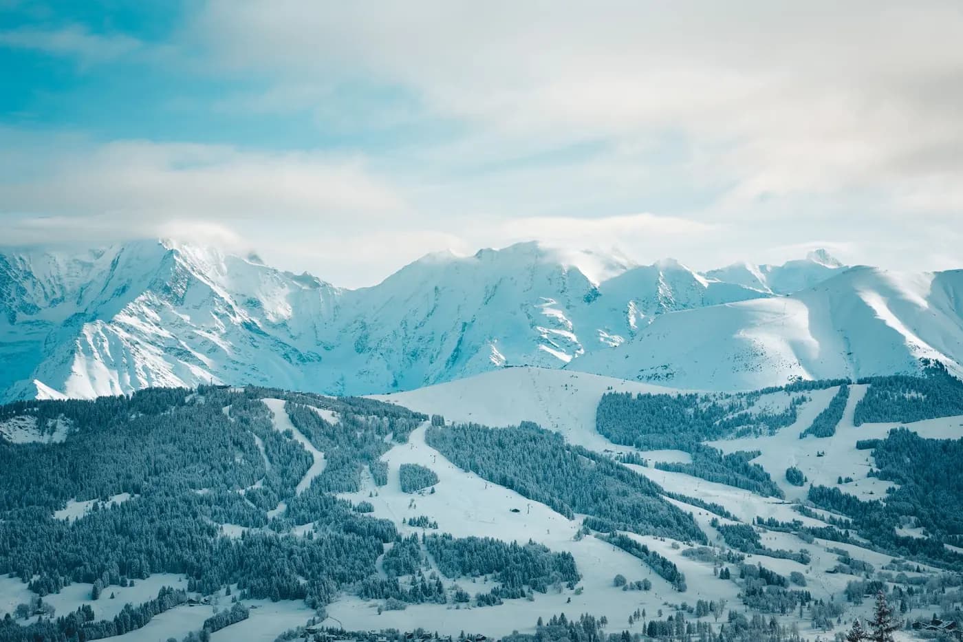 Helicopter sightseeing over Mont Blanc