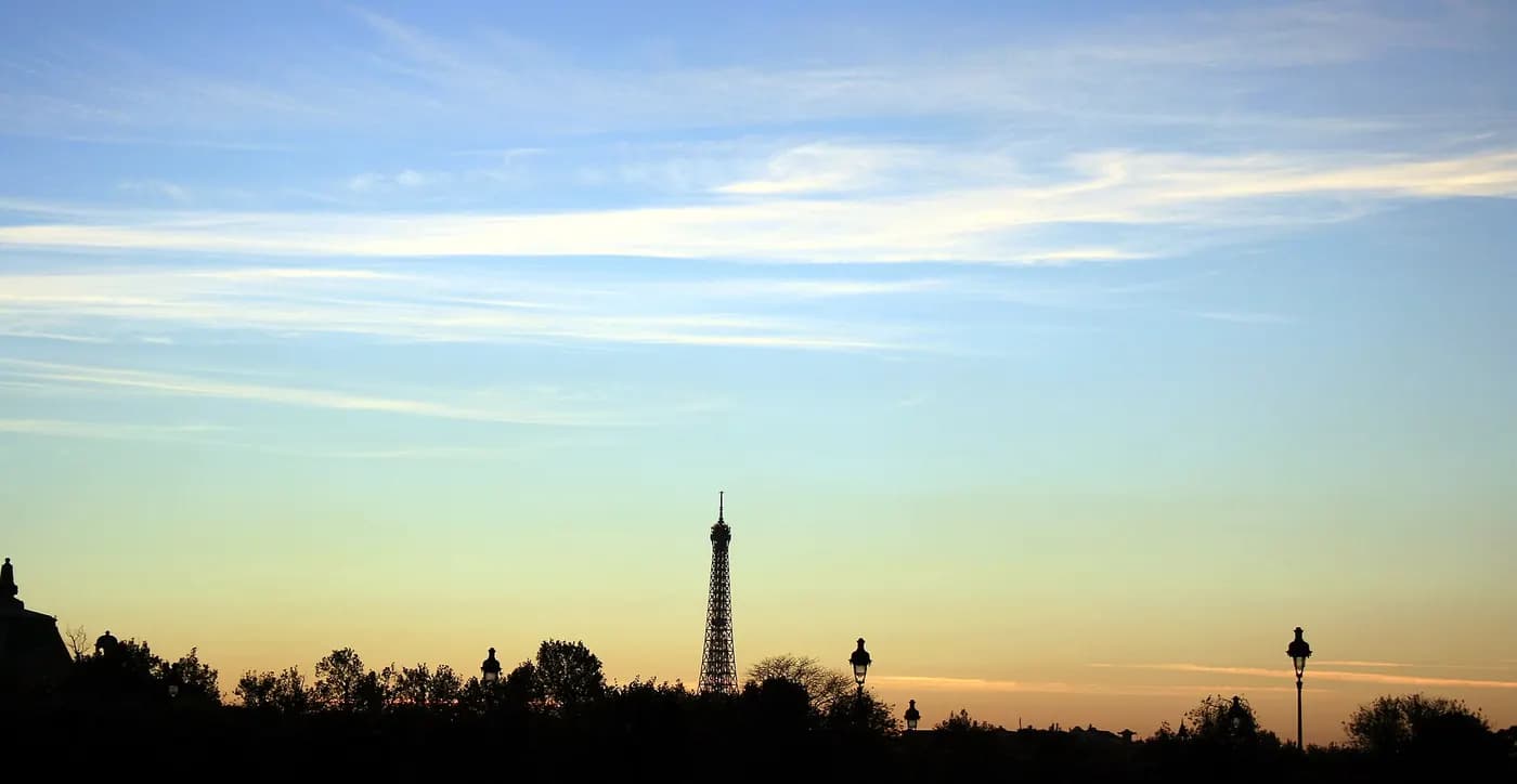 The Eiffel Tower at dusk, Paris