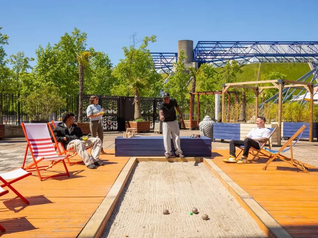 Terrace of ibis Styles Paris Bercy with a view over Parc de Bercy, in the 12th arrondissement
