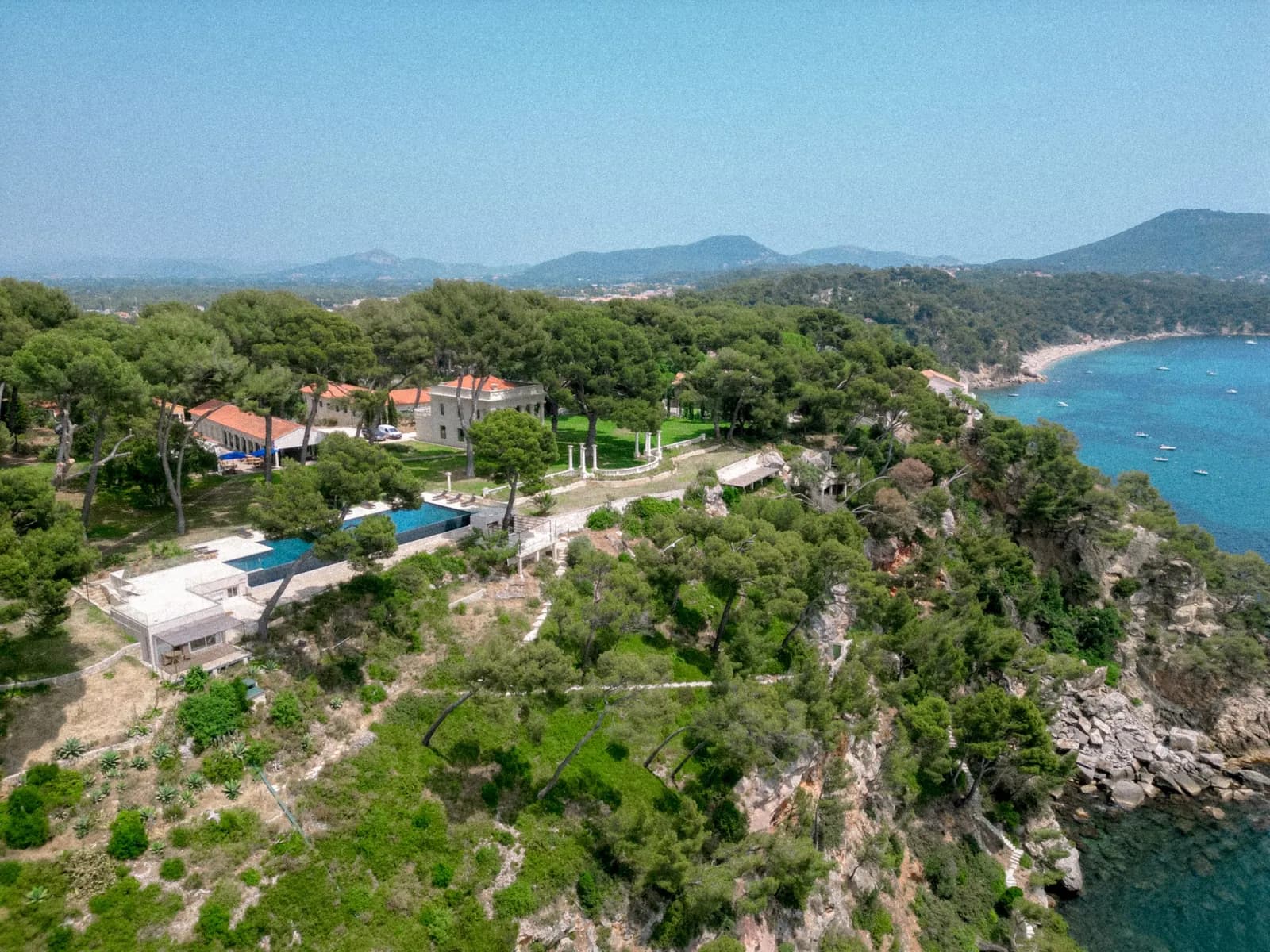 Exterior view of Villa des Térébinthes, French Riviera, a private estate for groups in its grounds, Alpes-Maritimes, west of Nice