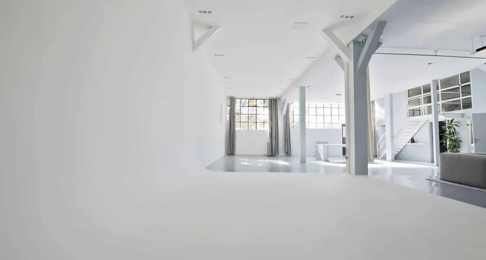 Photo studio with a cyclorama backdrop