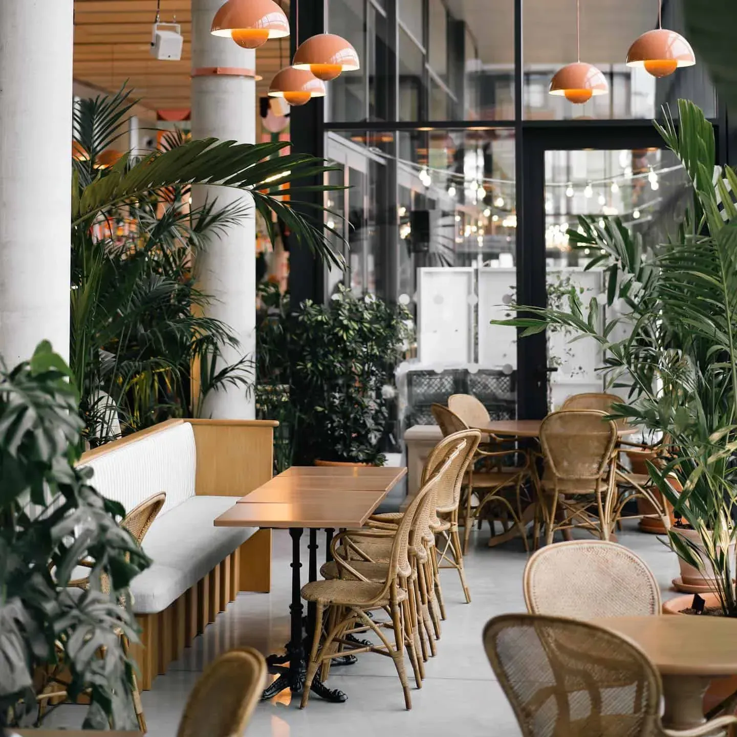 Art Deco Brasserie with Greenery: interior and atmosphere, Paris 4e