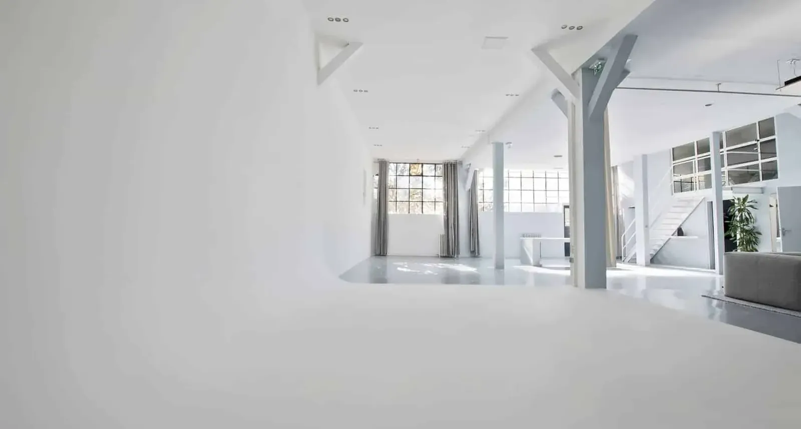 Photo studio with a cyclorama backdrop