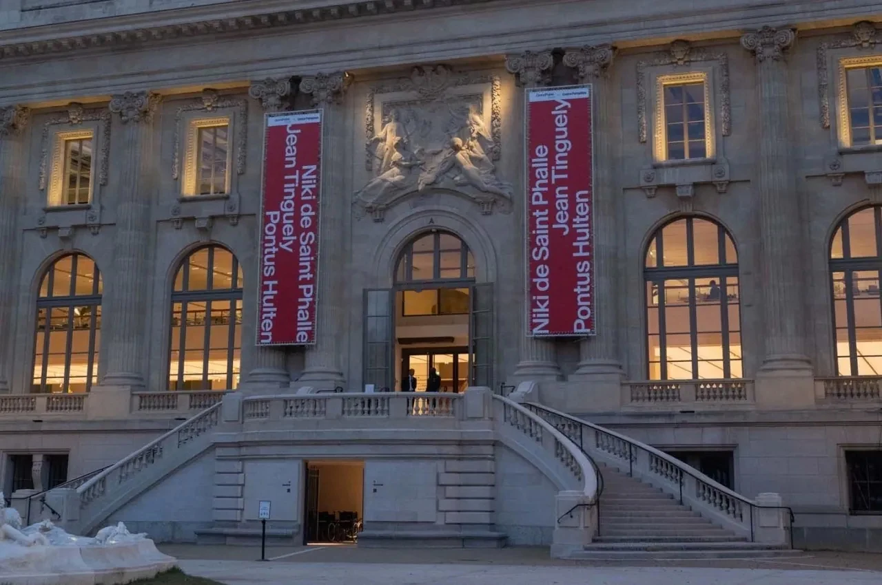 Entrance steps of the Grand Palais at dusk